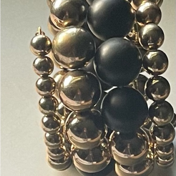 Black Cuff Bracelet Bundle with Gold Accents - Picture 8 of 9